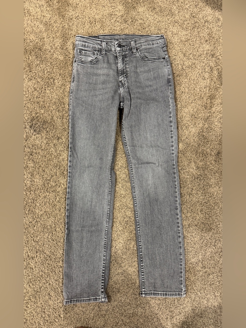 LEVIS 511 STRAIGHT LEGGED DENIM JEANS—Black and grey wash— 30x32